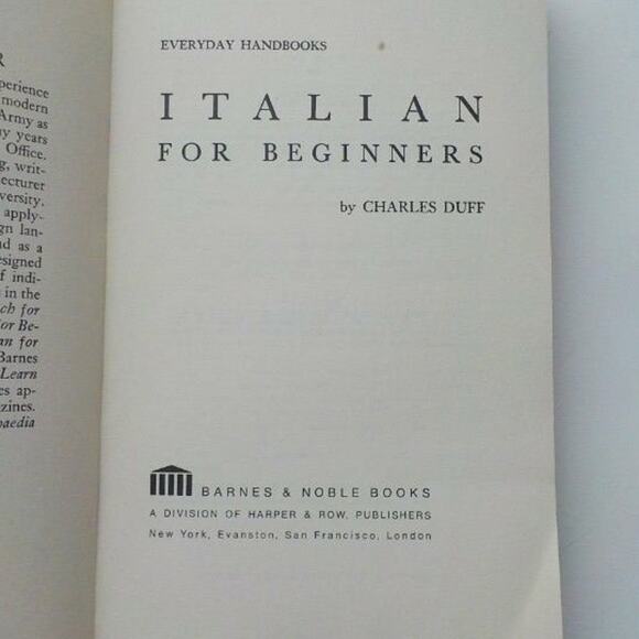 Italian For Beginners Charles Duff Barnes & Noble Everyday HandBook Learning - Picture 5 of 5
